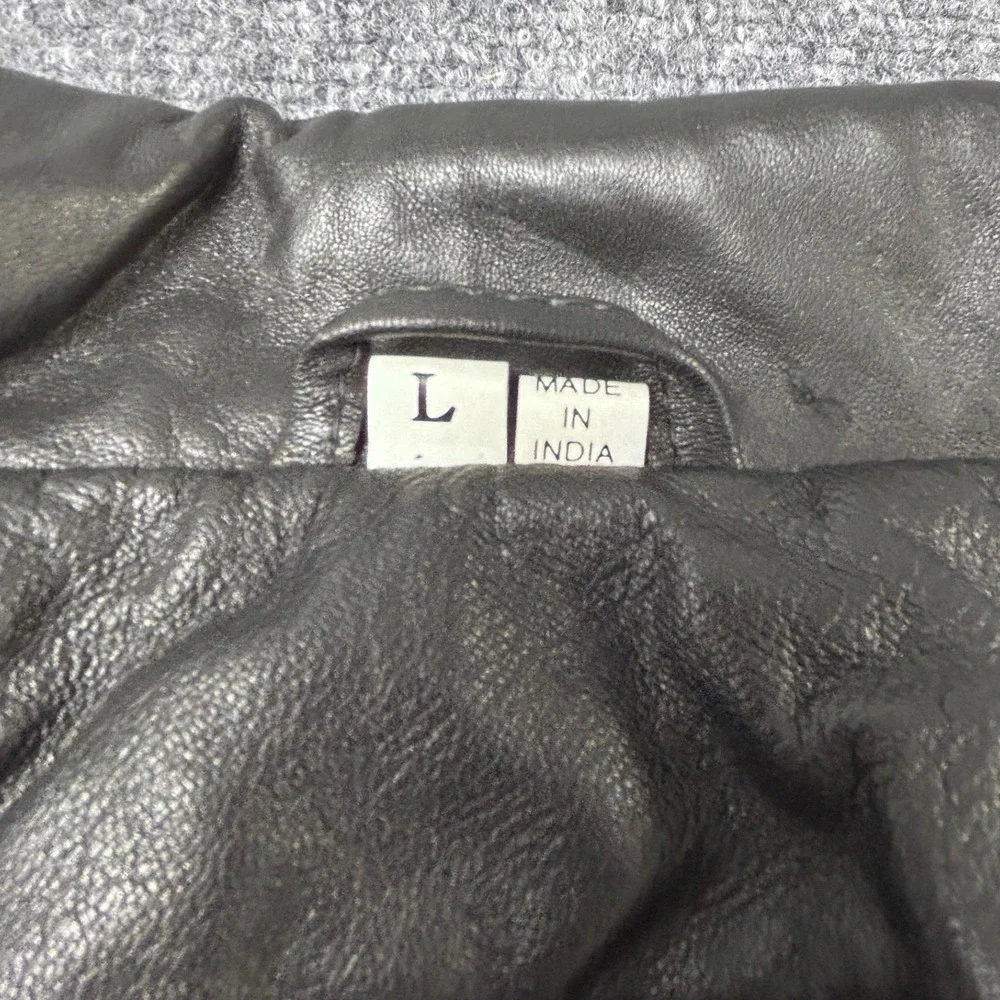 Vintage Vilanto Authentic Leatherwear Black Bomber Jacket Mens Size‎ L NEW